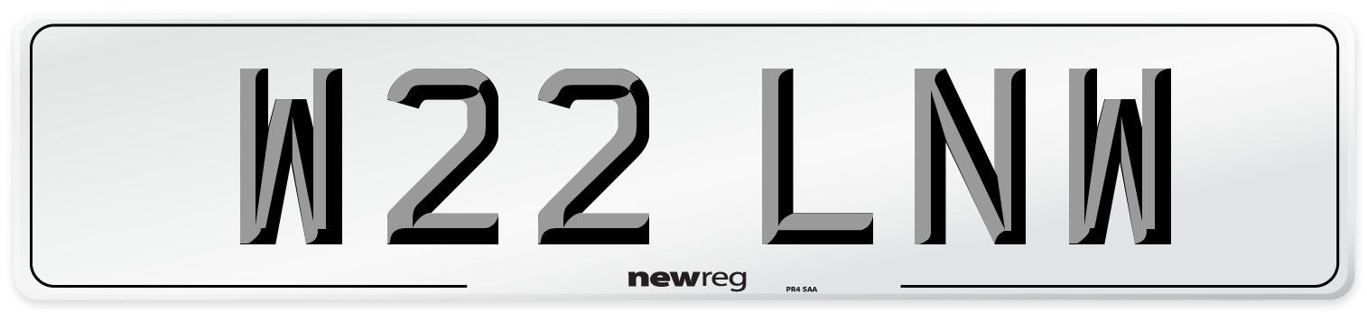W22 LNW Number Plate from New Reg